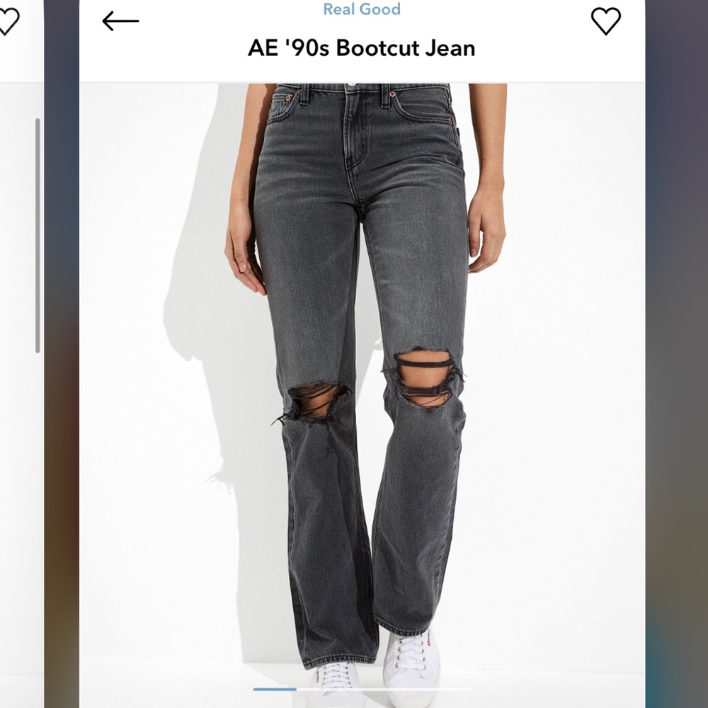 AE Bootcut Black Ripped Bootcut Jeans